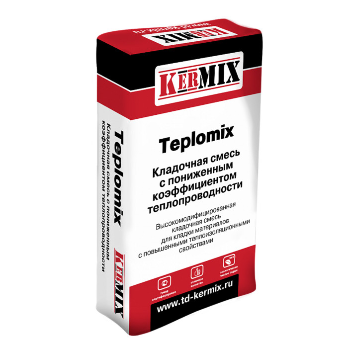 Теплый кладочный раствор для керамических блоков Teplomix 8010, Kermix