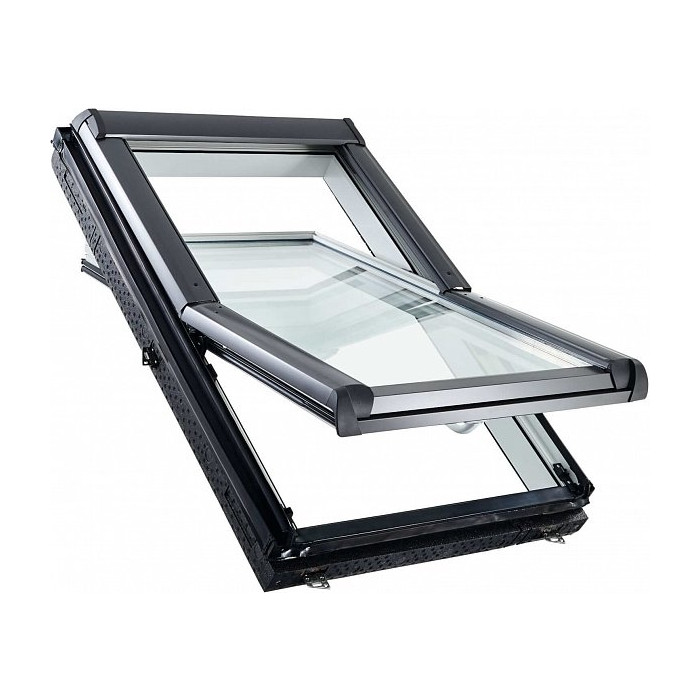 Окно R45 K100L5 без термоблока, 65х118 см, из ПВХ (вент.клапан, однокамерное, среднеповоротное), Roto